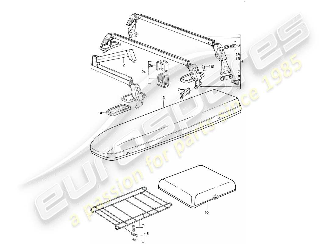 porsche 1985 (928) roof transport system part diagram