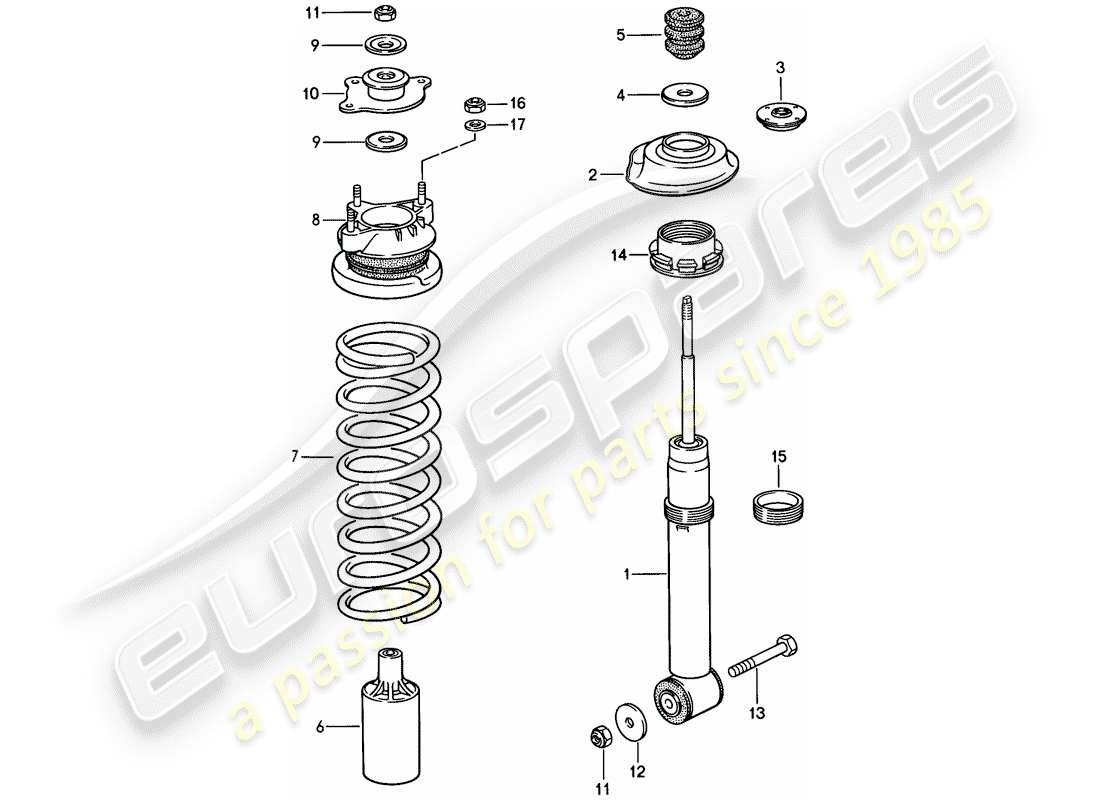 porsche 1986 (928) suspension - front axle - f 92-es840 219>> - f 92-es849 567>> - d >> - mj 1985 part diagram