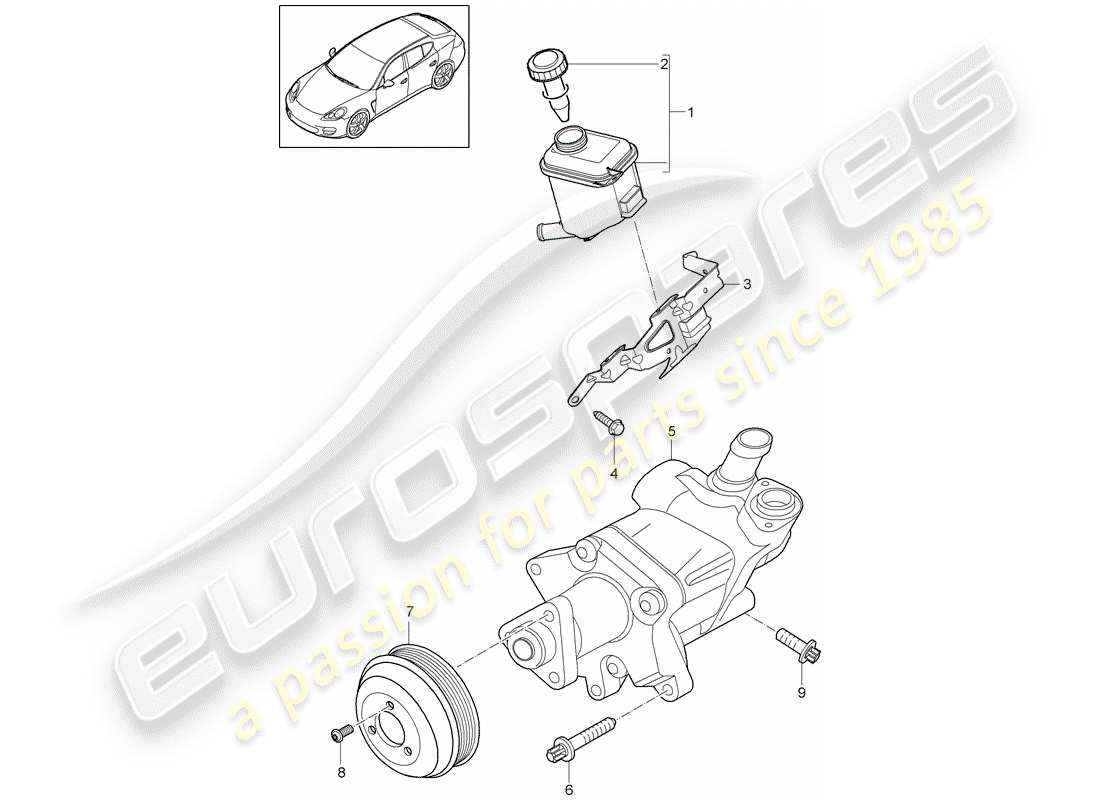 porsche 2013 (panamera 970) power steering part diagram