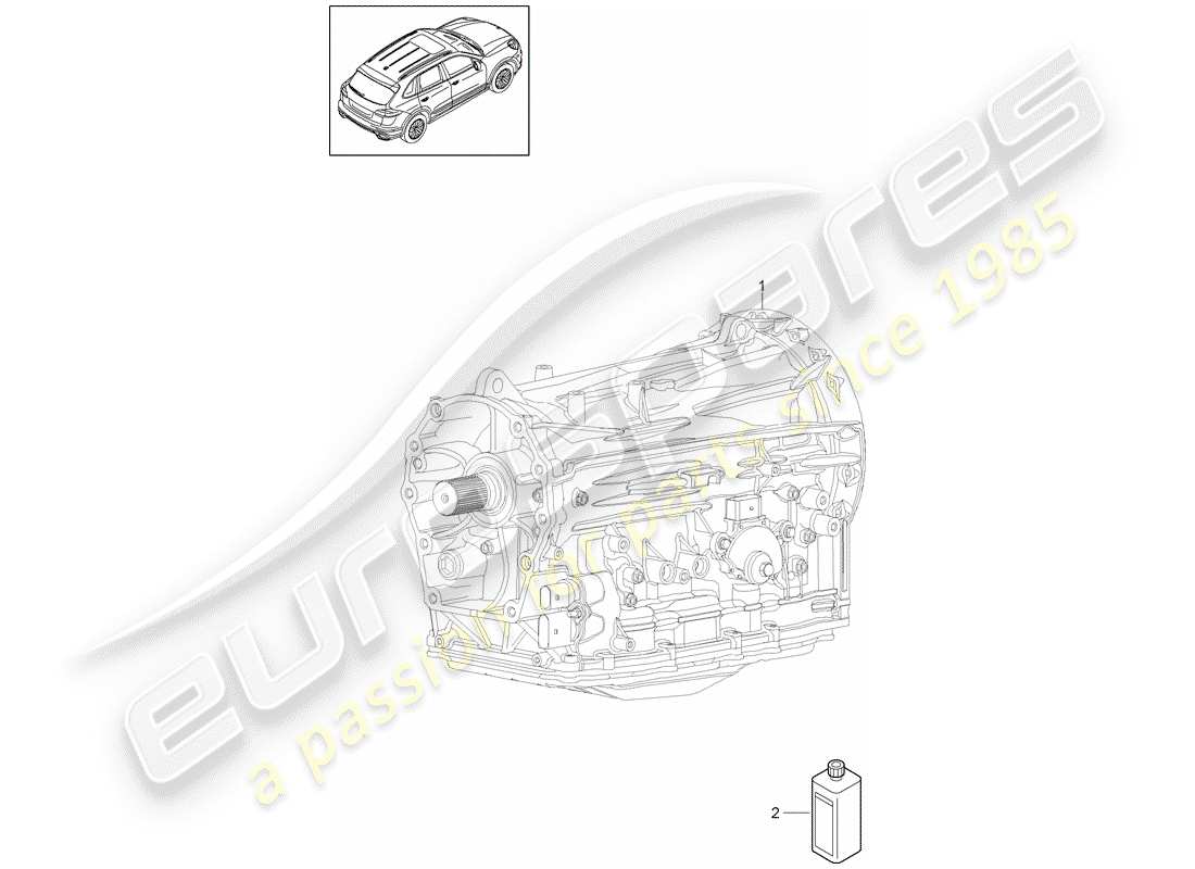 porsche 2011 (cayenne e2 92a) 8-speed automatic gearbox part diagram