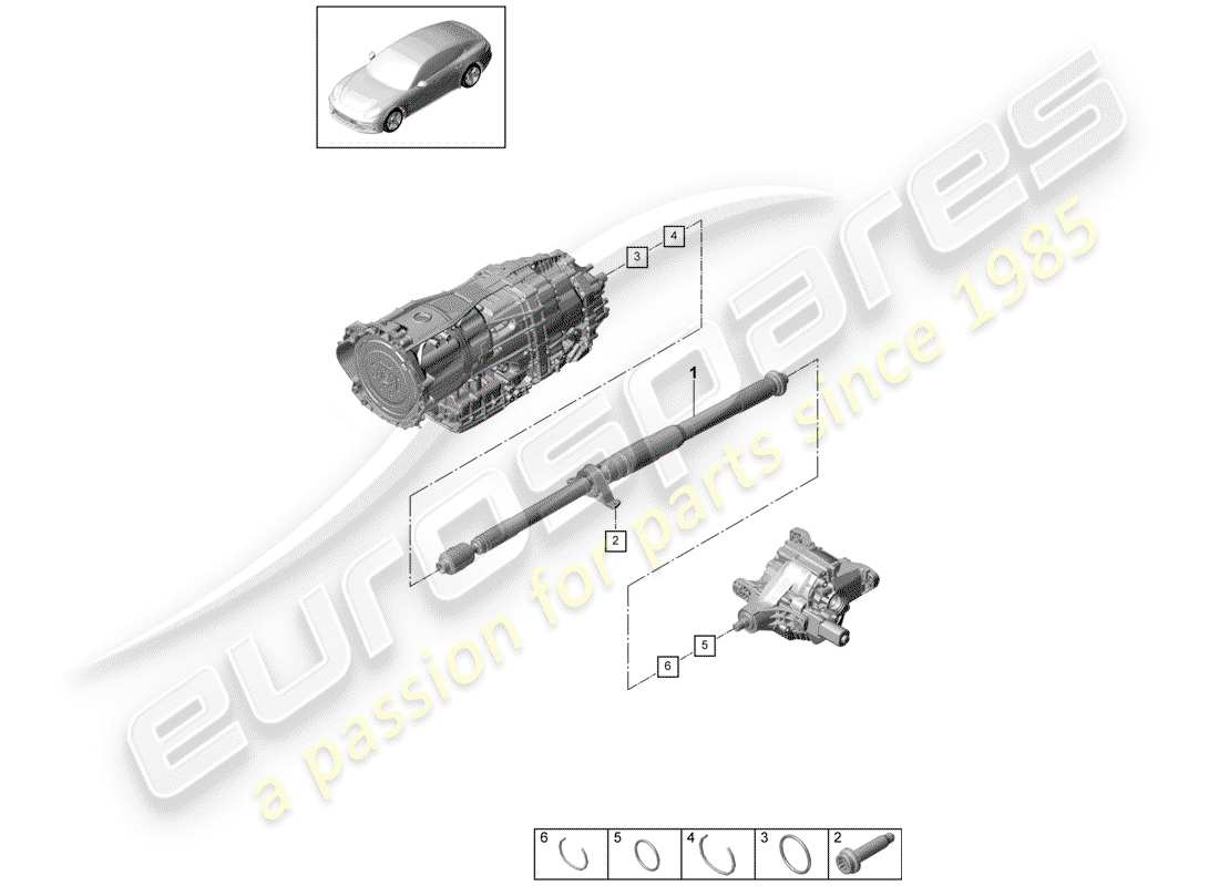 porsche panamera 971 (2017) propeller shaft parts diagram