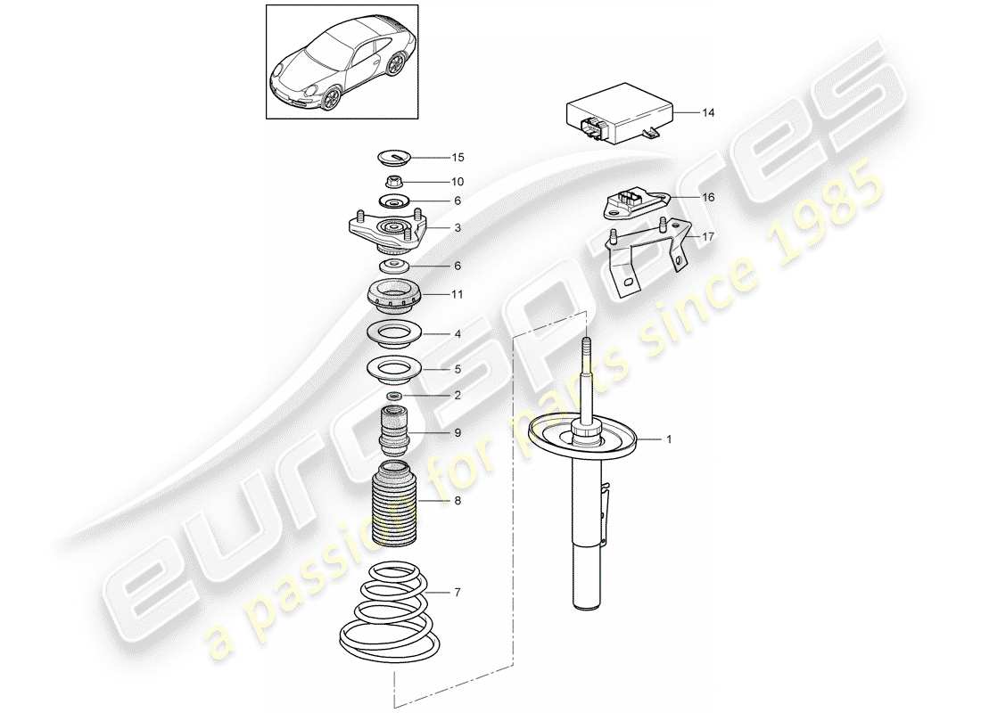 porsche 2012 (997-2) suspension part diagram
