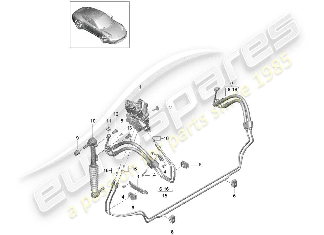 porsche 2014 (991-1) lines part diagram