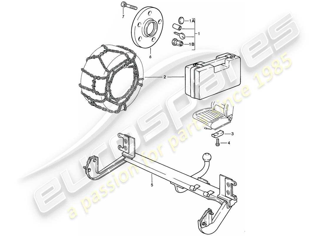 porsche 1984 (944) accessories parts diagram