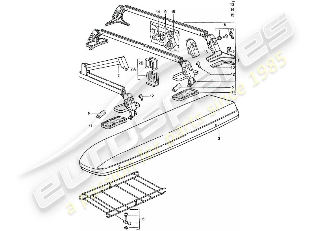porsche 1991 (944) roof transport system part diagram