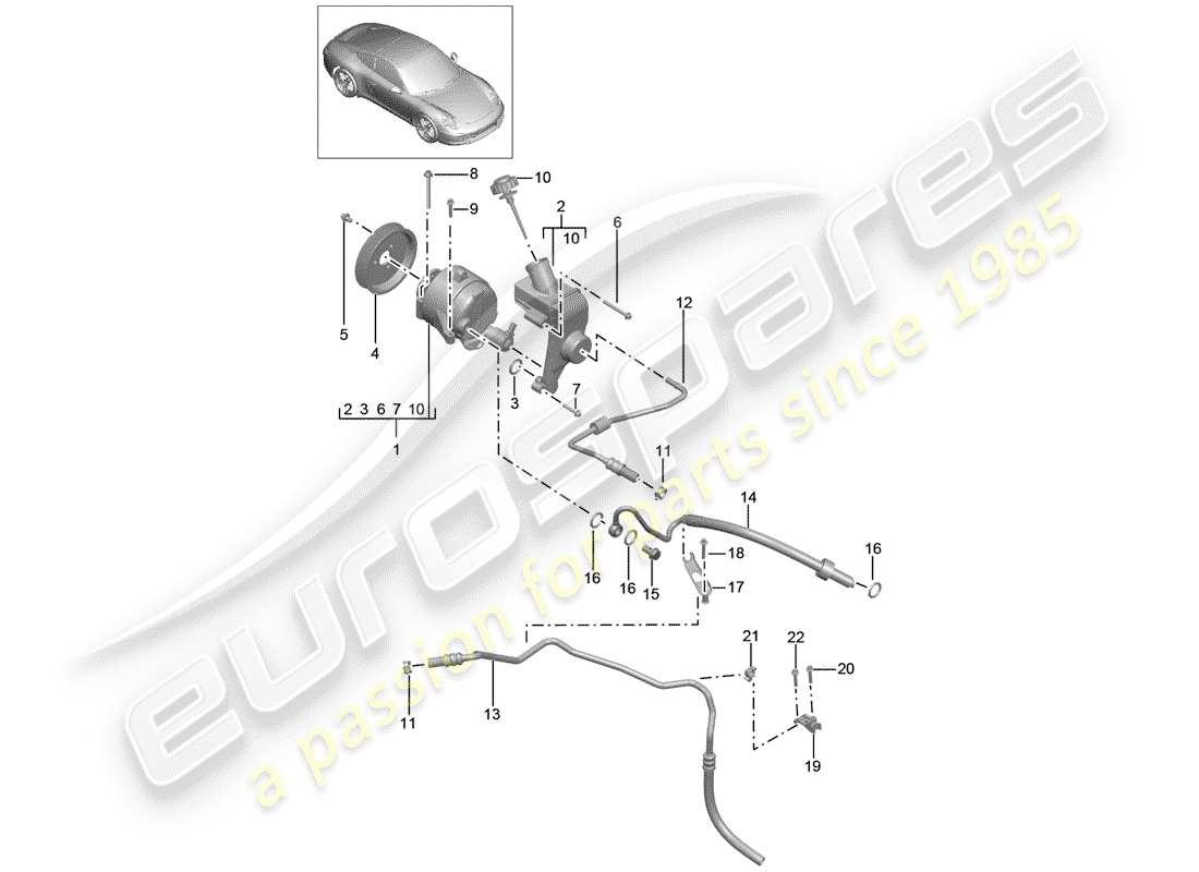 porsche 2014 (991-1) lines part diagram
