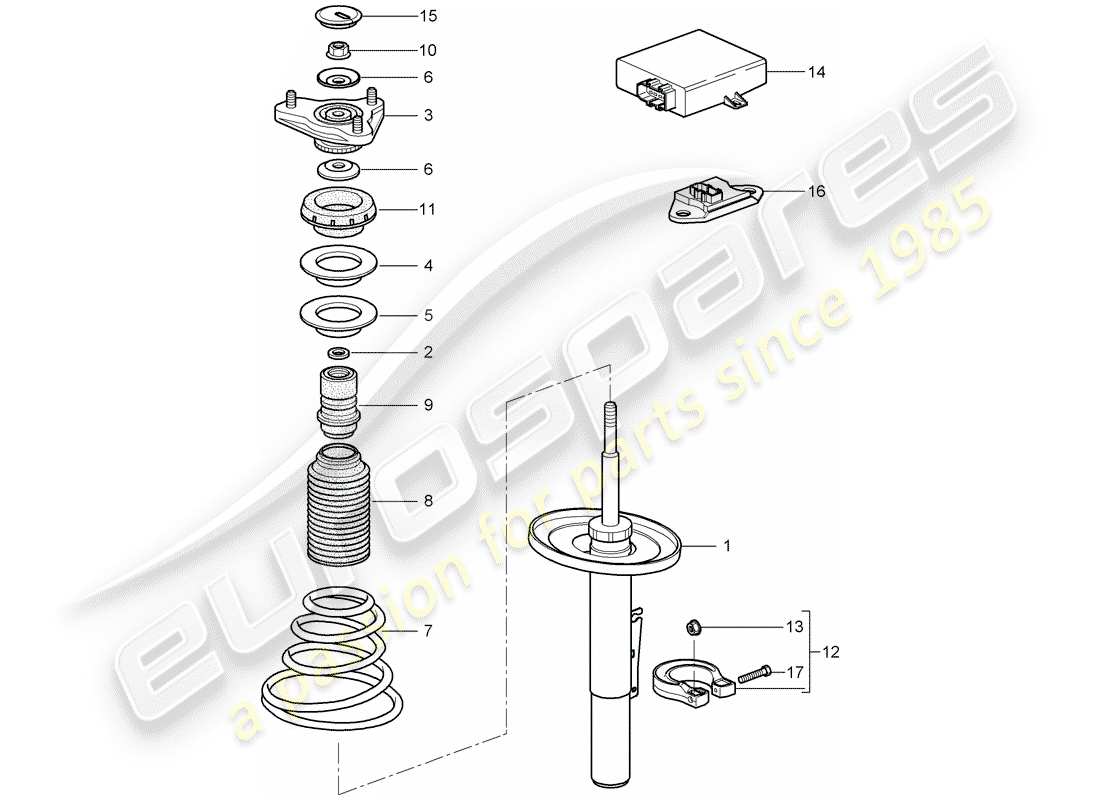 porsche 2008 (987 cayman) suspension part diagram
