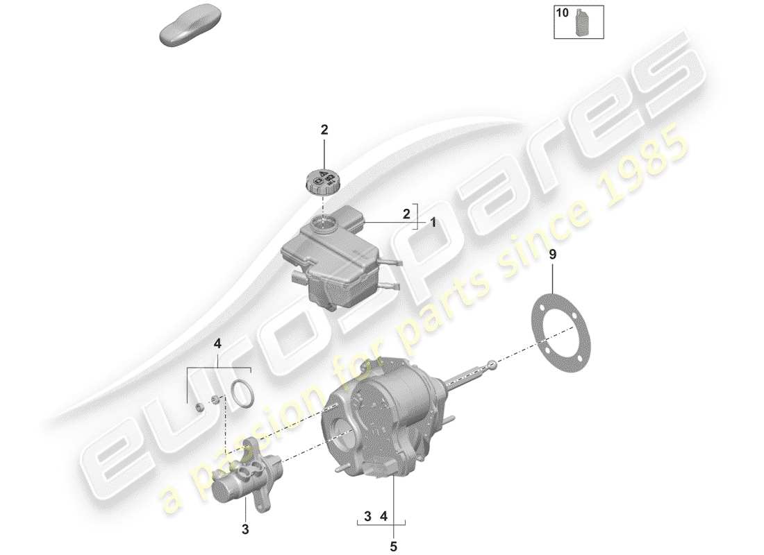 porsche 2019 (992-1) brake master cylinder part diagram