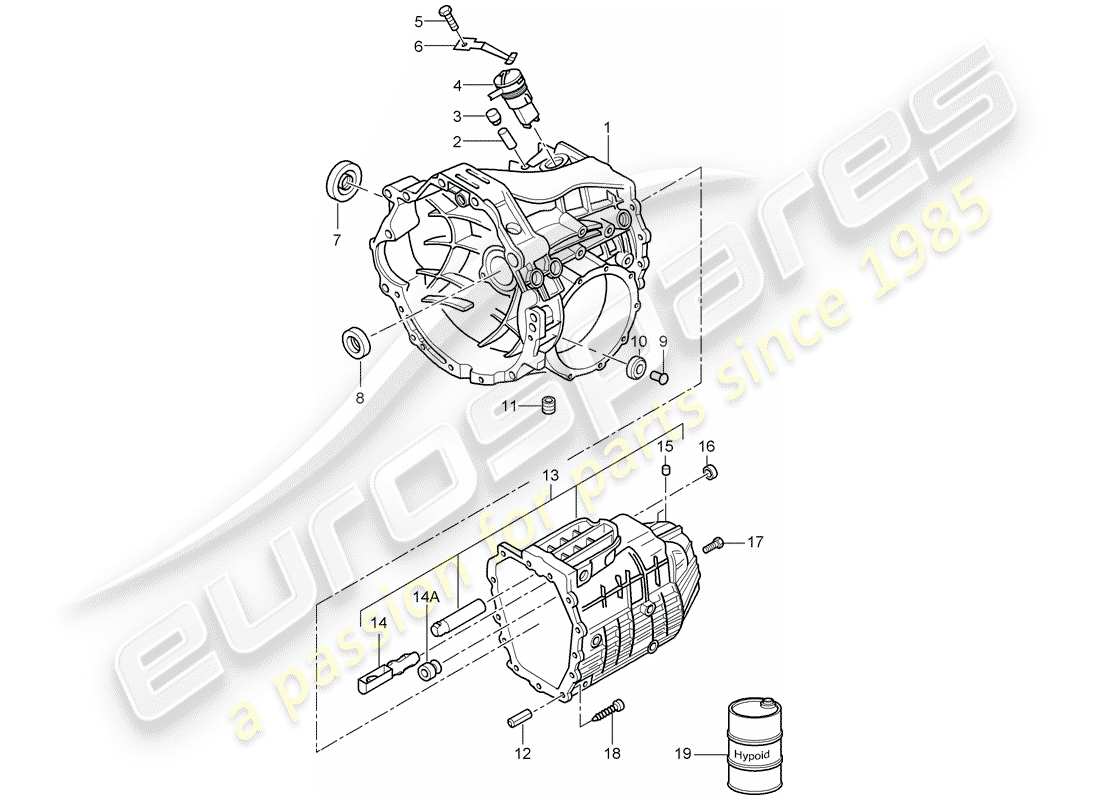 porsche 2008 (987 cayman) replacement transmission part diagram