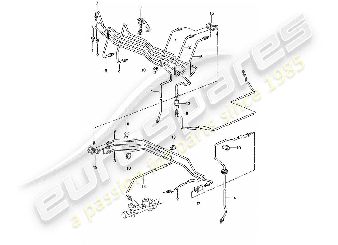 porsche 1986 (944) brake lines - -abs- part diagram