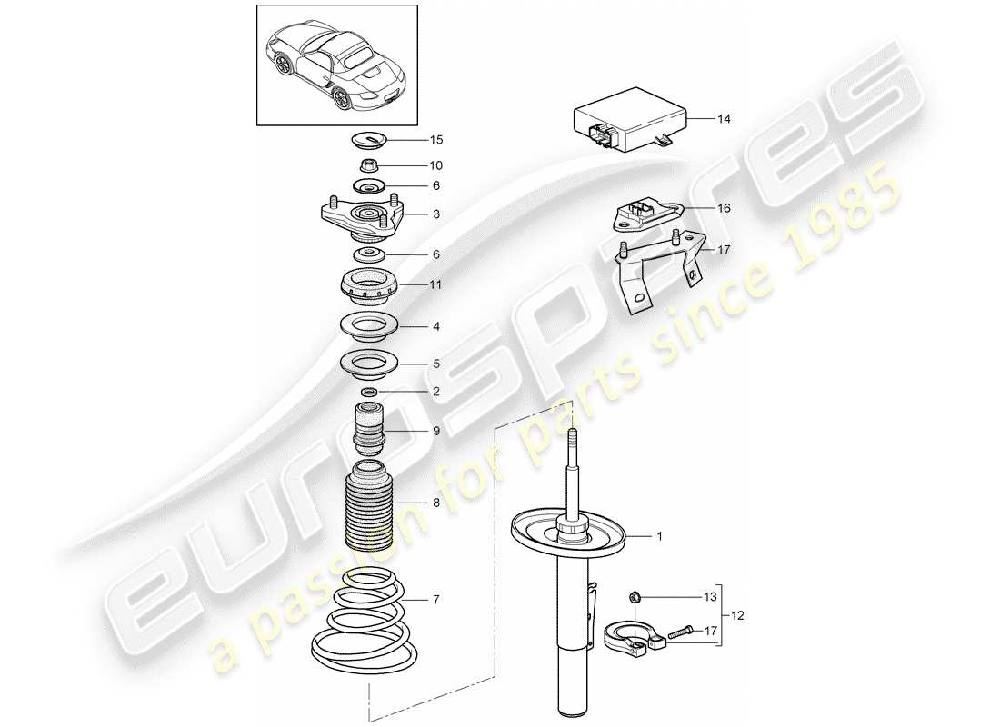 porsche 2010 (987 boxster) suspension part diagram