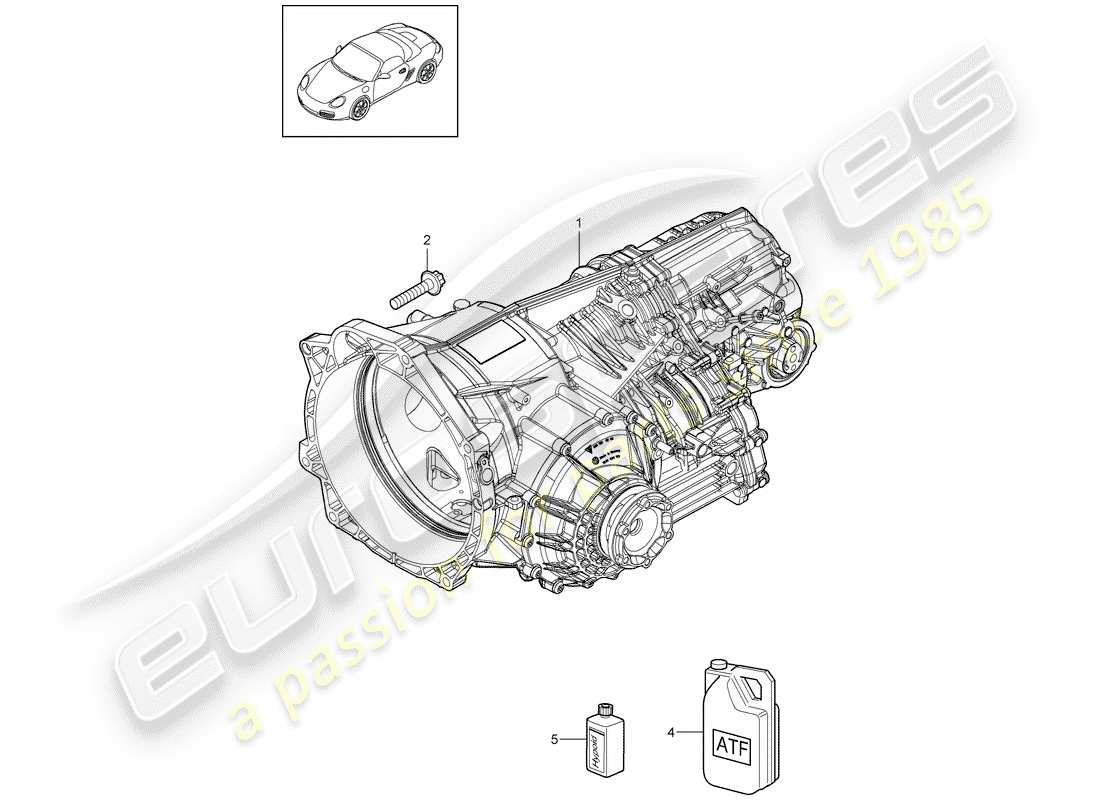 porsche 2010 (987 boxster) - pdk - part diagram