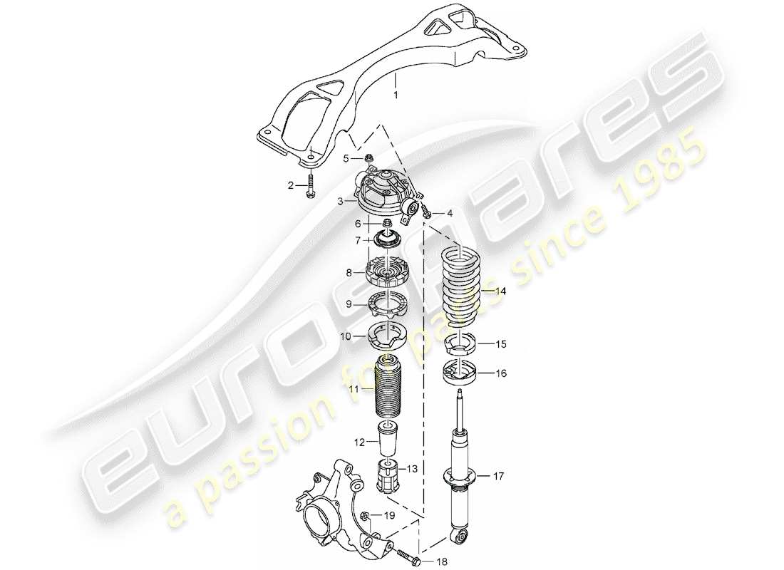 porsche 2004 (cayenne e1 9pa) suspension part diagram