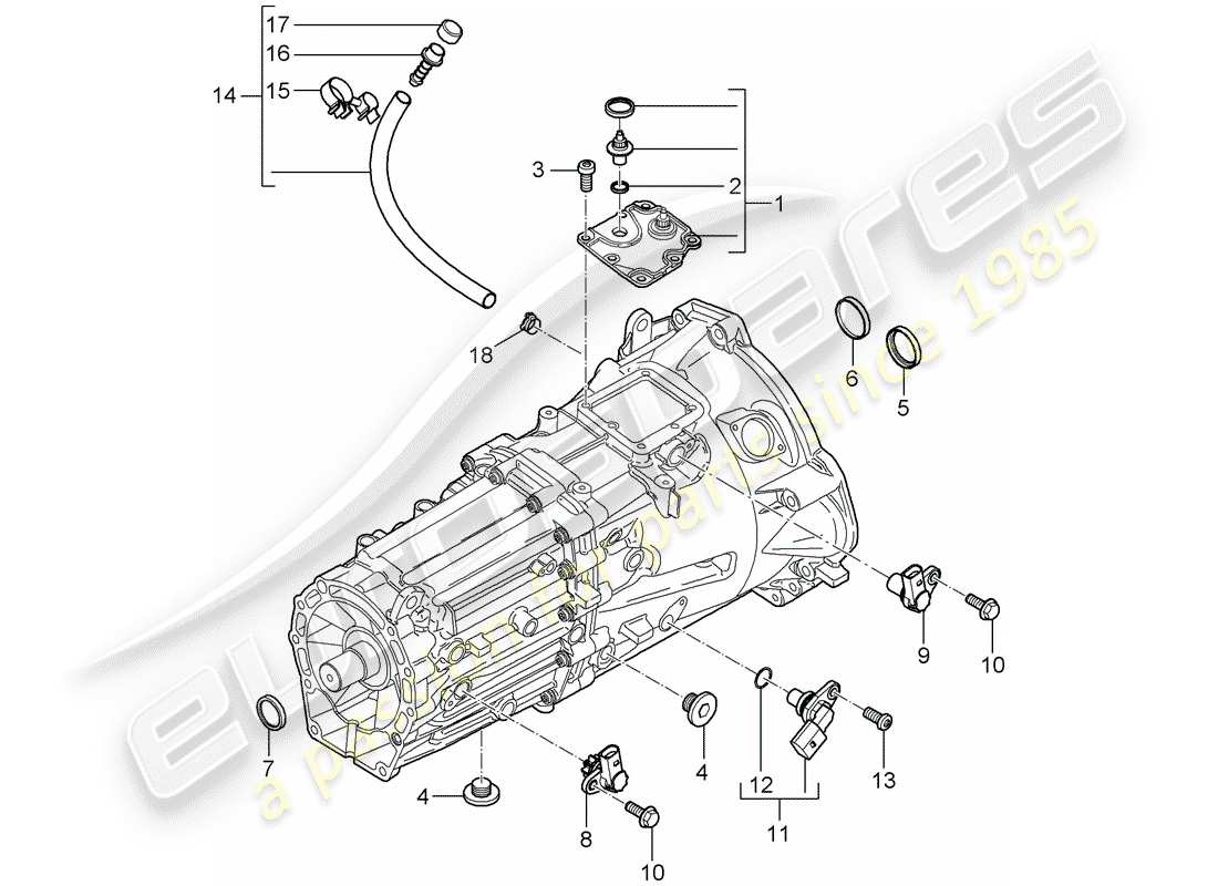 porsche 2007 (cayenne e1 9pa) replacement transmission part diagram