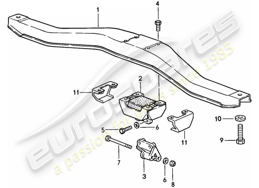 porsche 1986 (944) transmission suspension - manual gearbox part diagram