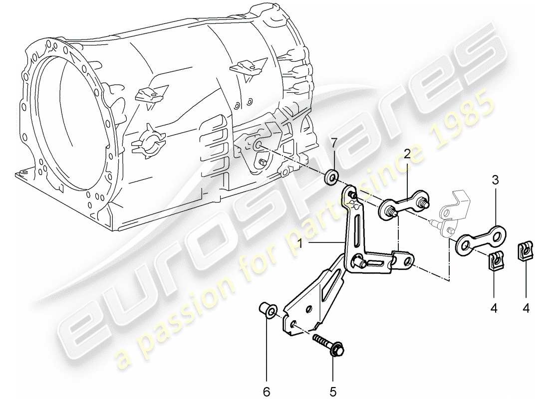porsche 2005 (996 turbo / gt2) tiptronic - selector lever part diagram