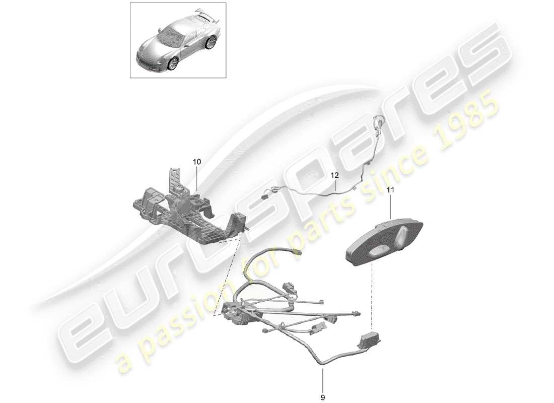 porsche 991r/gt3/rs (2014) wiring harnesses part diagram