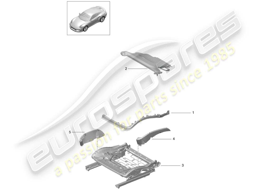 porsche 2014 (991-1 turbo) padding for seat part diagram