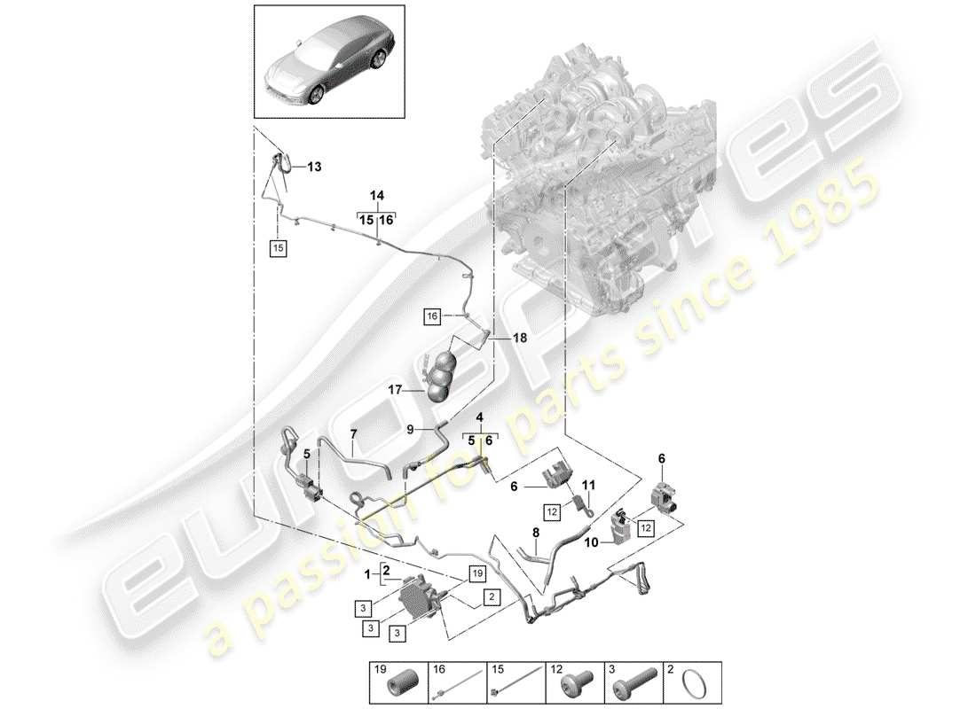 porsche 2020 (panamera 971-1) vacuum system part diagram