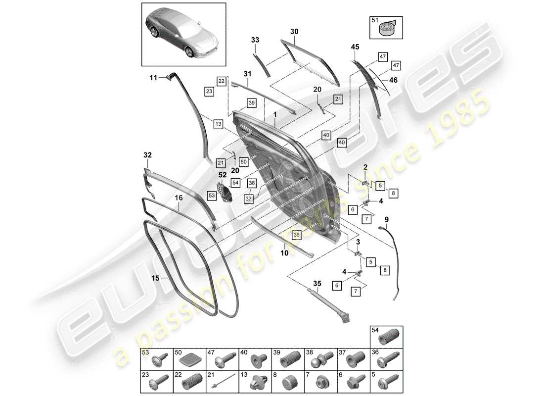 porsche panamera 971 (2017) gasket parts diagram