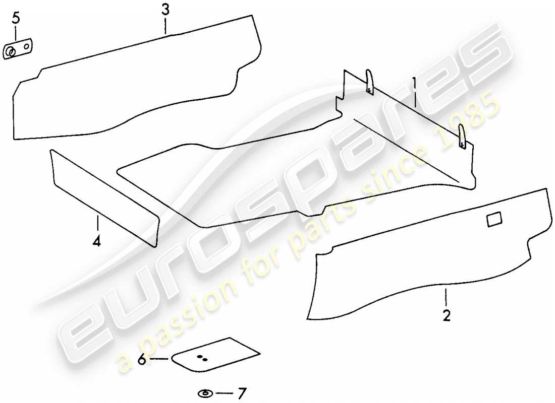 porsche 1966 (911/912) interior equipment part diagram
