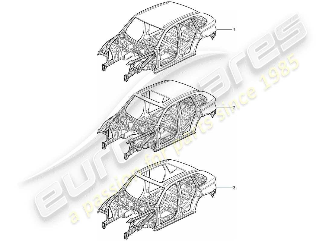 porsche 2014 (cayenne e2 92a) car body part diagram