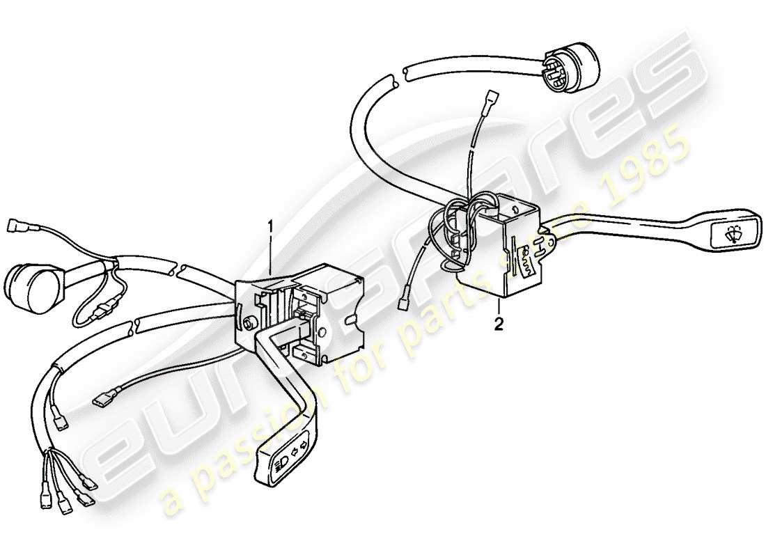 porsche 911 (1986) steering column switch parts diagram