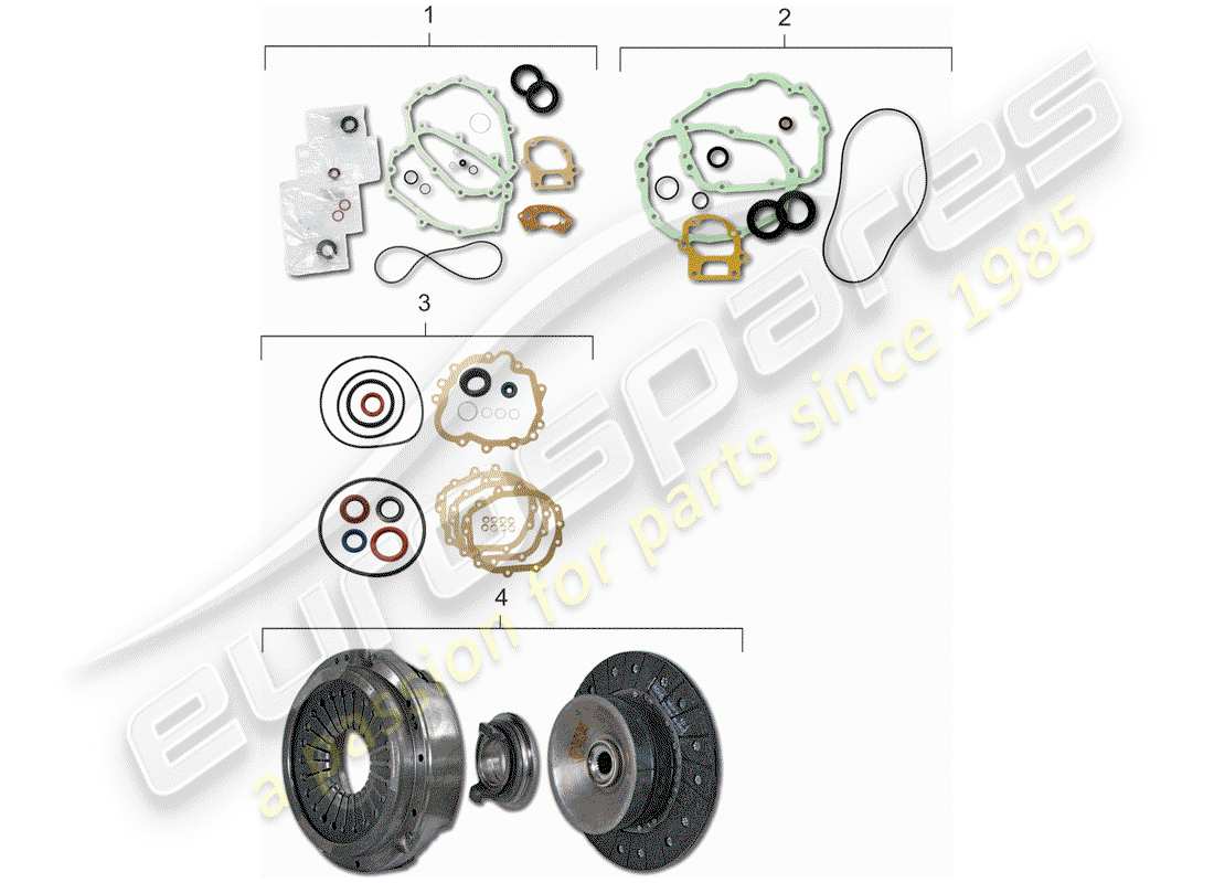 porsche 1979 (911) gasket set parts diagram