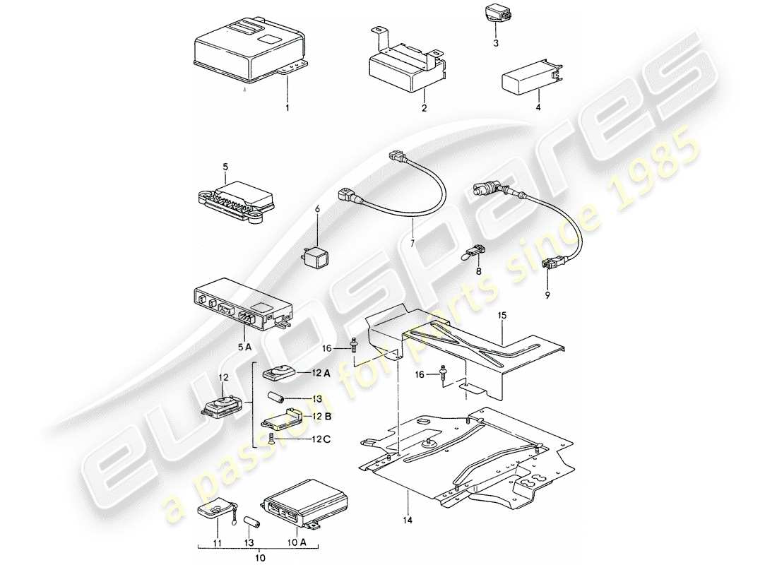 porsche 1994 (993) control units part diagram