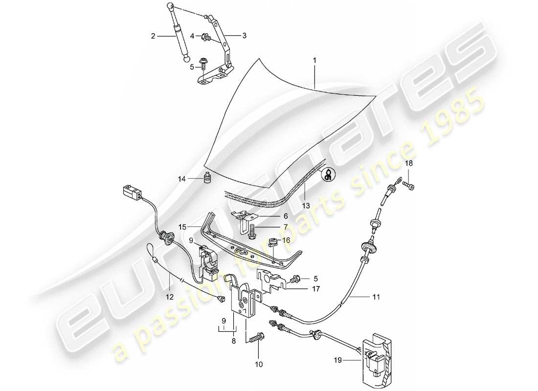 porsche 2004 (996) cover part diagram
