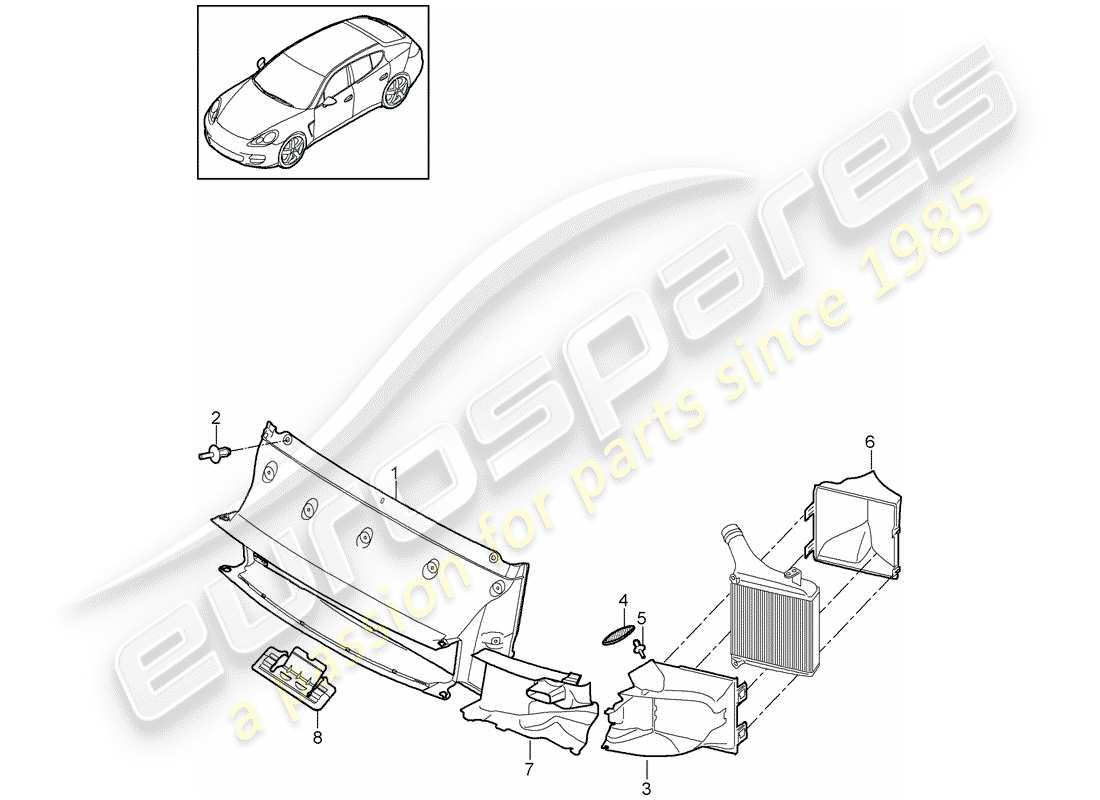 porsche panamera 970 (2014) air duct parts diagram