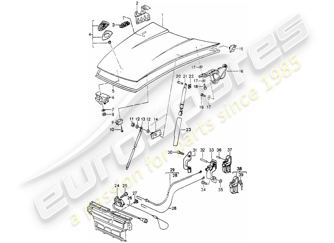 porsche 1990 (964) cover part diagram