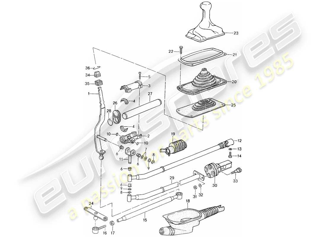 porsche 1997 (993) transmission control part diagram