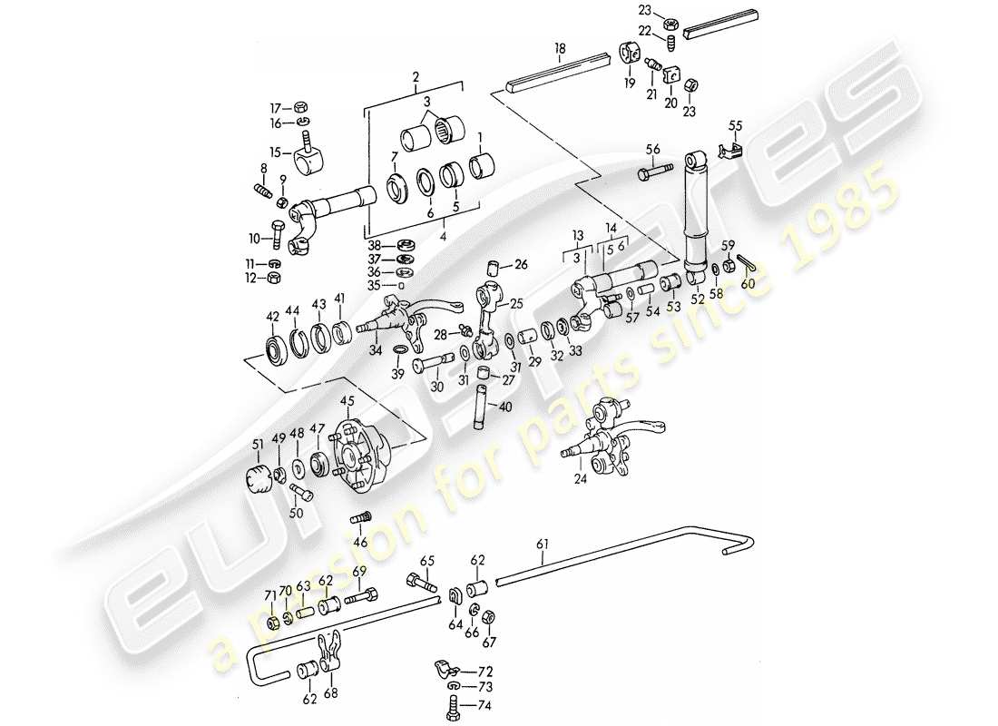 porsche 1961 (356b/356c) front axle - schmierstoffe part diagram
