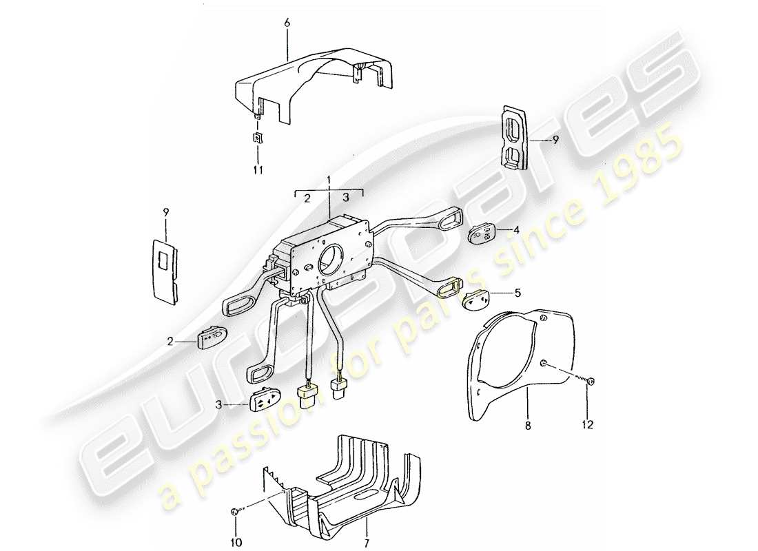 porsche 2005 (996 turbo / gt2) steering column switch part diagram