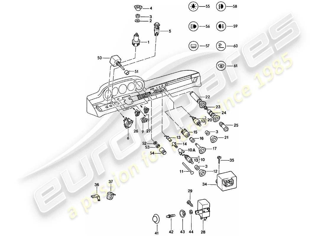 porsche 1979 (911) switch - relay parts diagram
