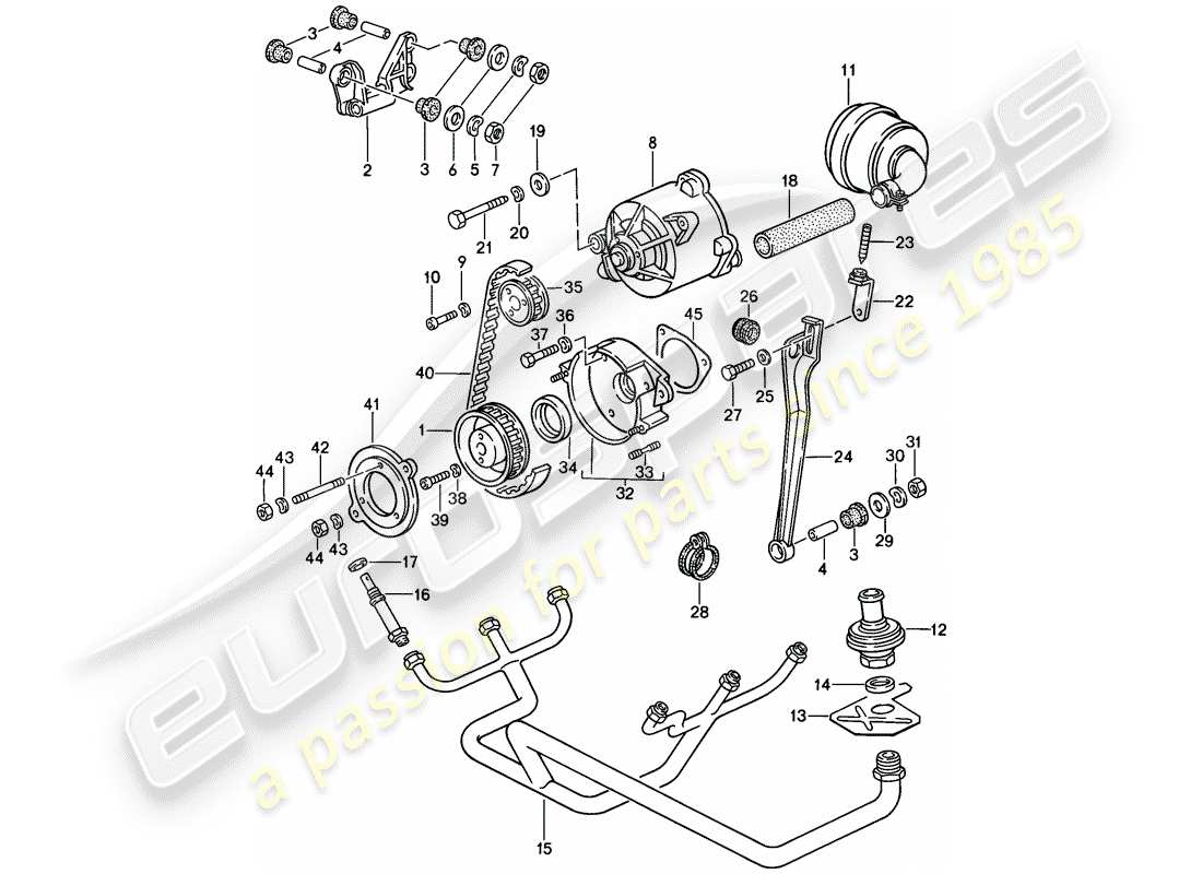 porsche 1984 (911) air injection part diagram