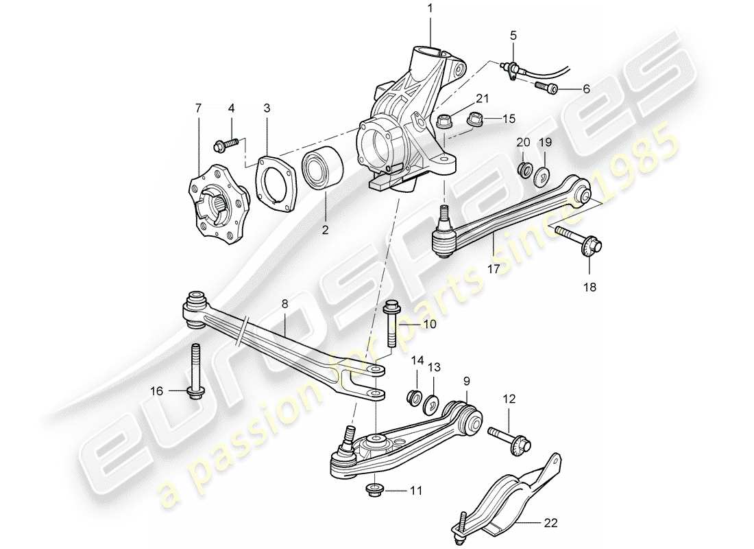 porsche 2006 (987 cayman) rear axle part diagram