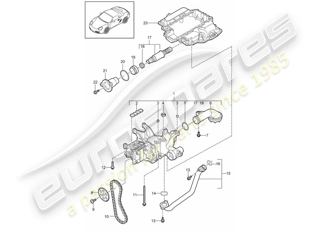 porsche 2012 (987 boxster) oil pump part diagram