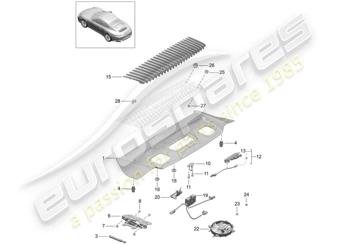 porsche 2017 (991-2) cover part diagram