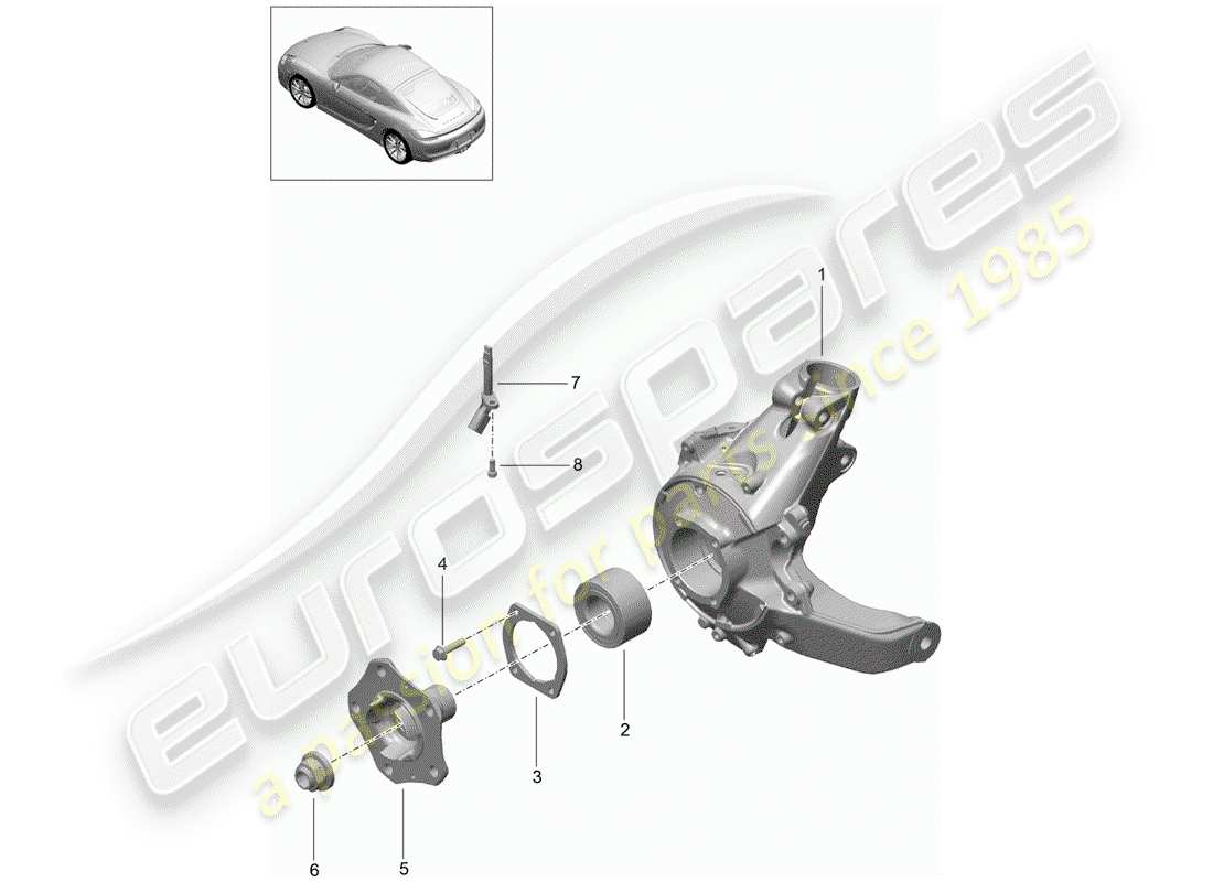 porsche 2016 (981 cayman) rear axle part diagram