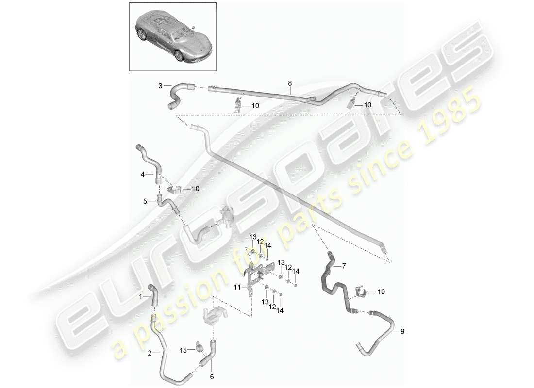 porsche 2015 (918 spyder) heater part diagram