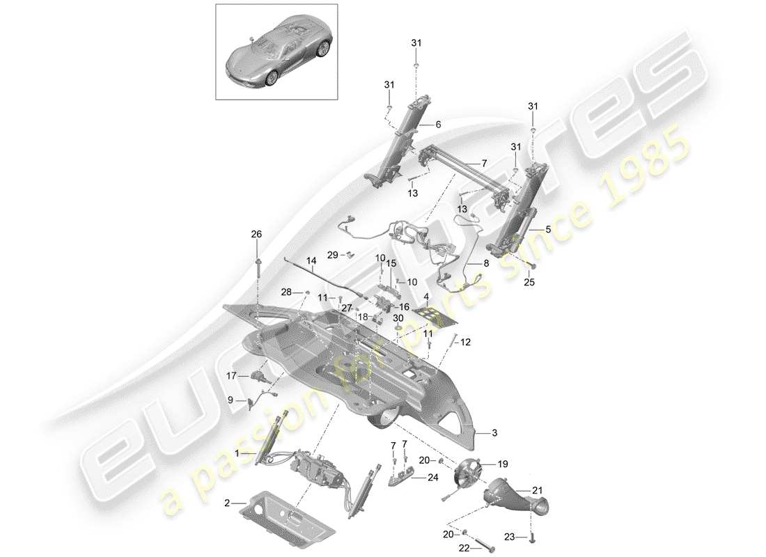porsche 2015 (918 spyder) drive unit for part diagram