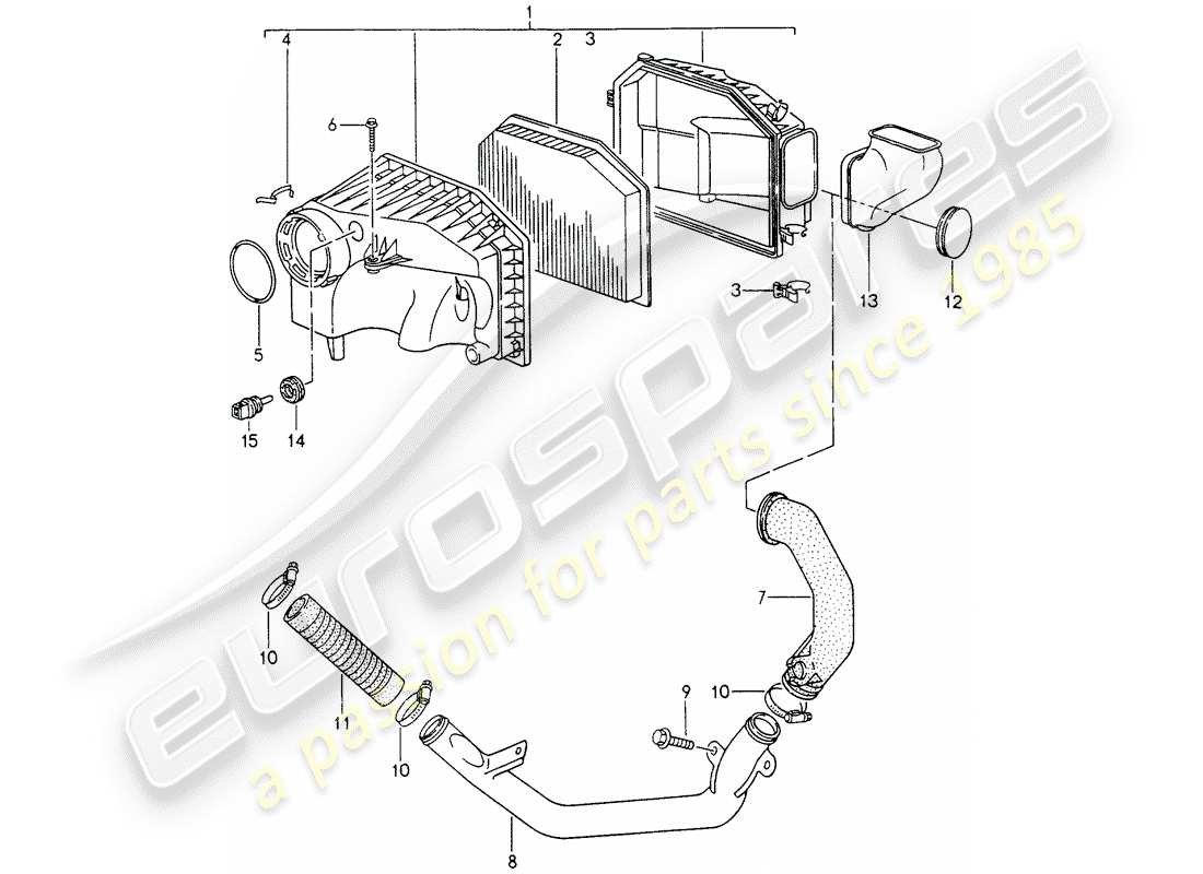 porsche 1997 (993) air cleaner part diagram