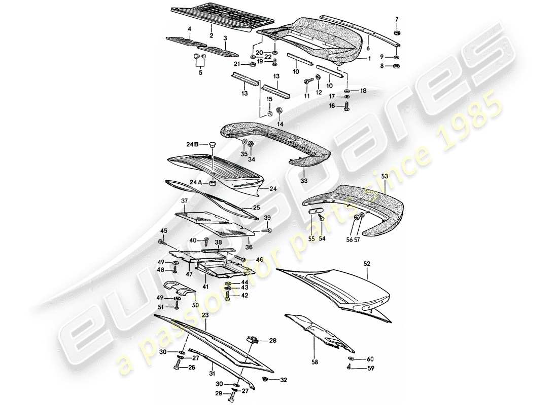 porsche 1983 (911) rear spoiler part diagram