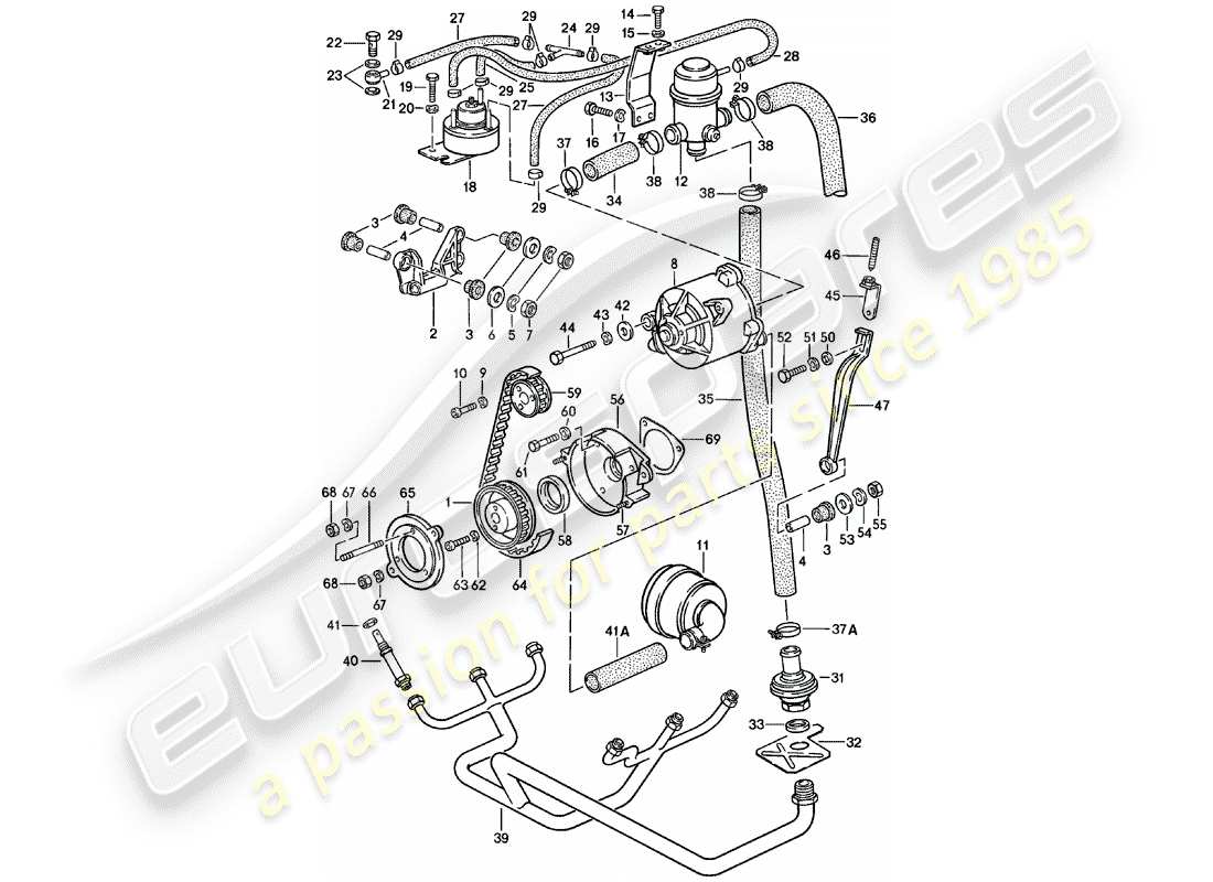 porsche 1981 (911) air injection part diagram