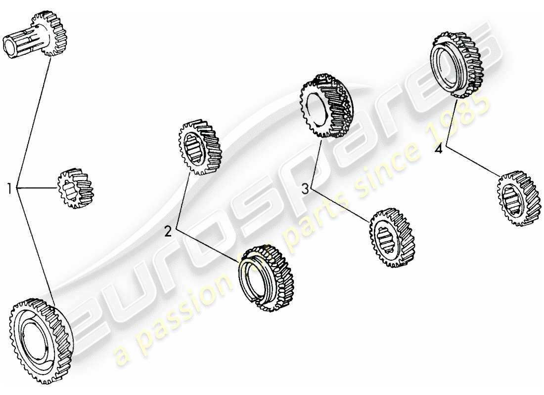 porsche 911/912 (1965) gear wheel sets - sportomatic parts diagram