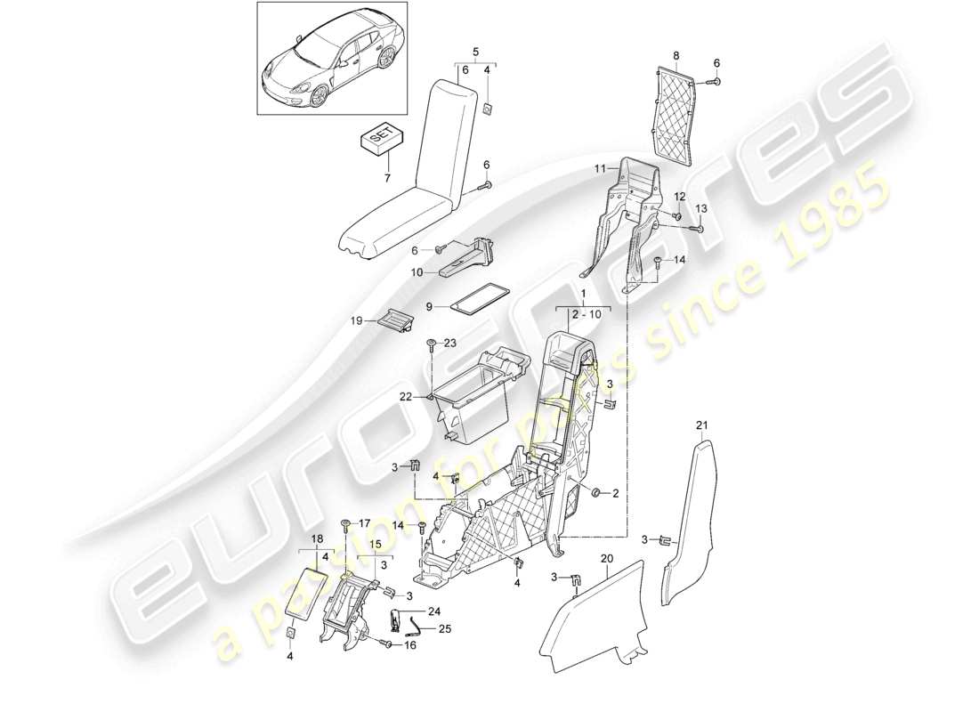 porsche 2012 (panamera 970) centre console rear version business d >>- mj 2013 part diagram
