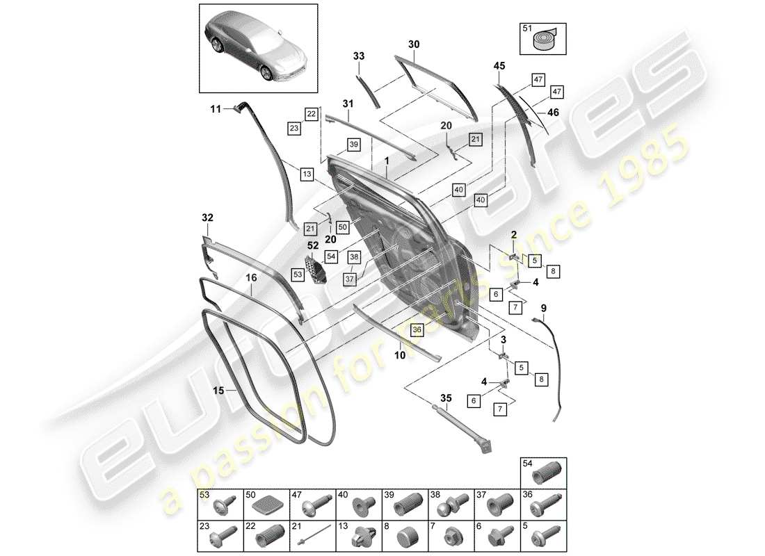 porsche 2020 (panamera 971-1) gasket part diagram