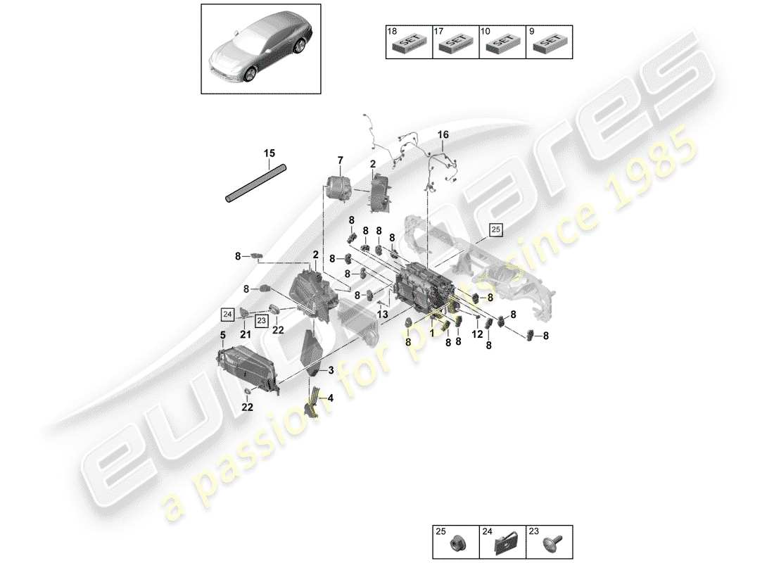 porsche 2020 (panamera 971-1) air conditioner part diagram